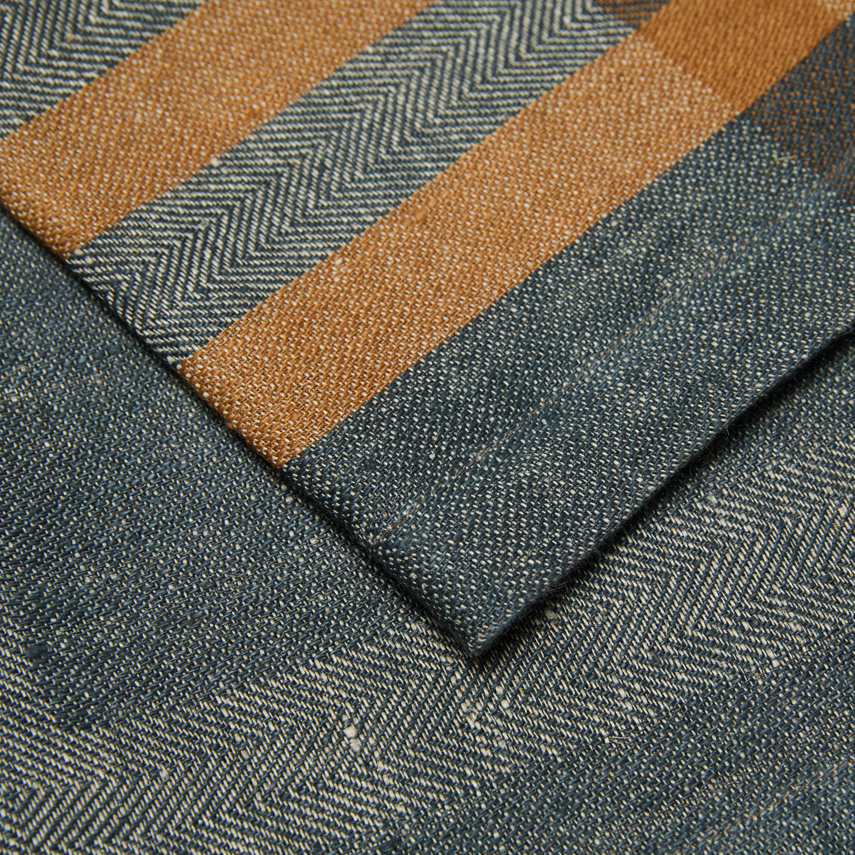 Modern Plaid Napkins Navy & Chestnut 20x20 - Set of 4