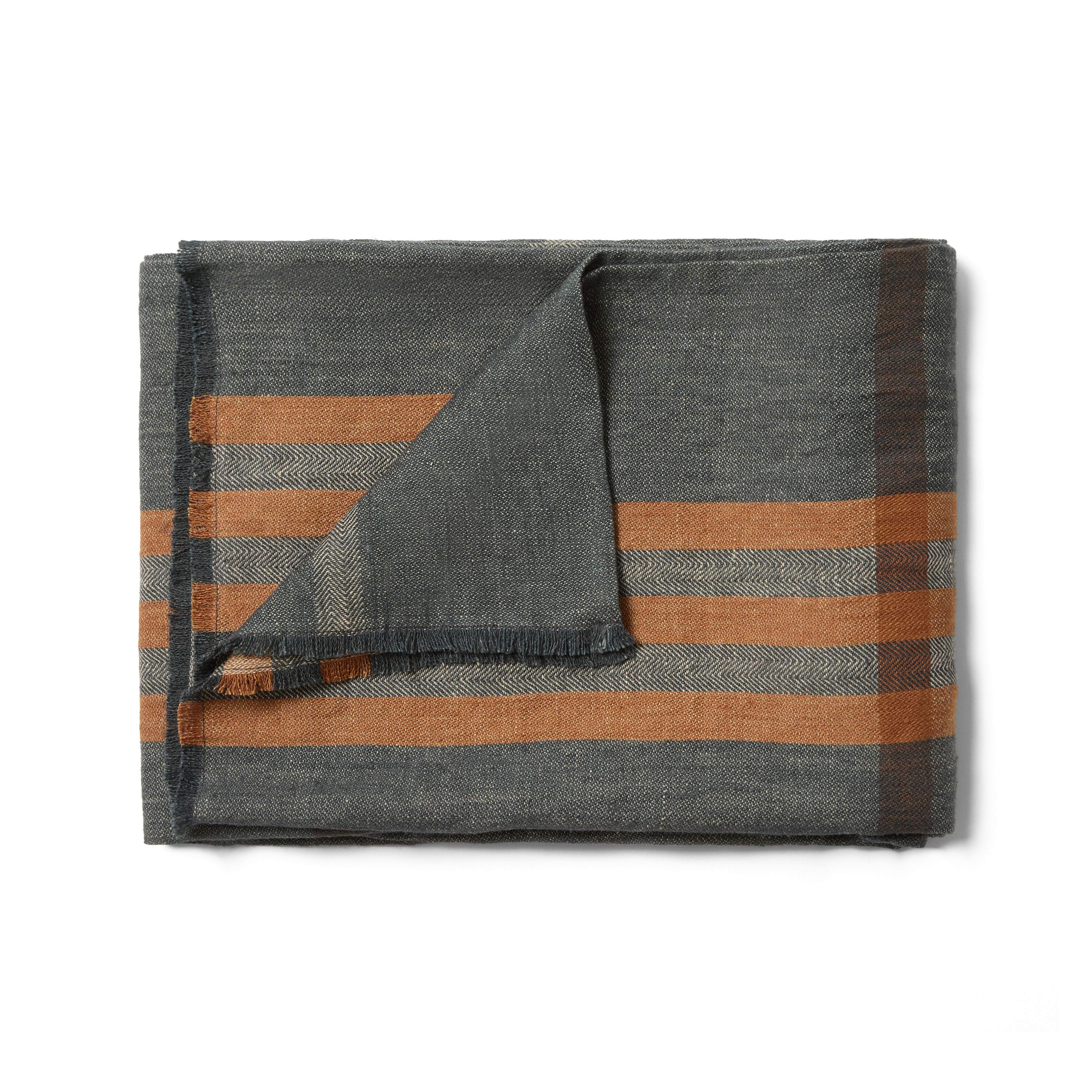Modern Plaid Throw Navy & Chestnut 51" x 78"