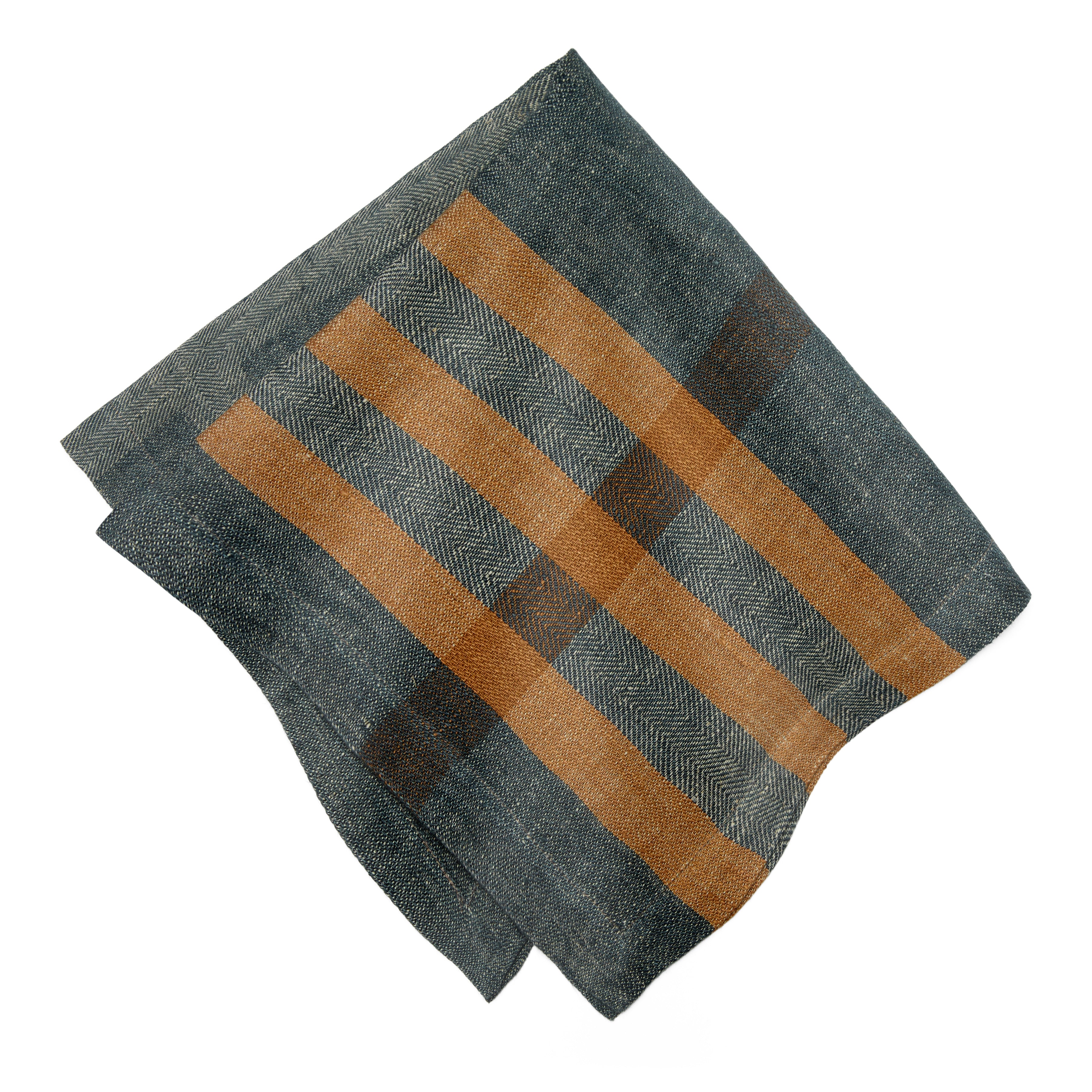 Modern Plaid Napkins Navy & Chestnut 20x20 - Set of 4