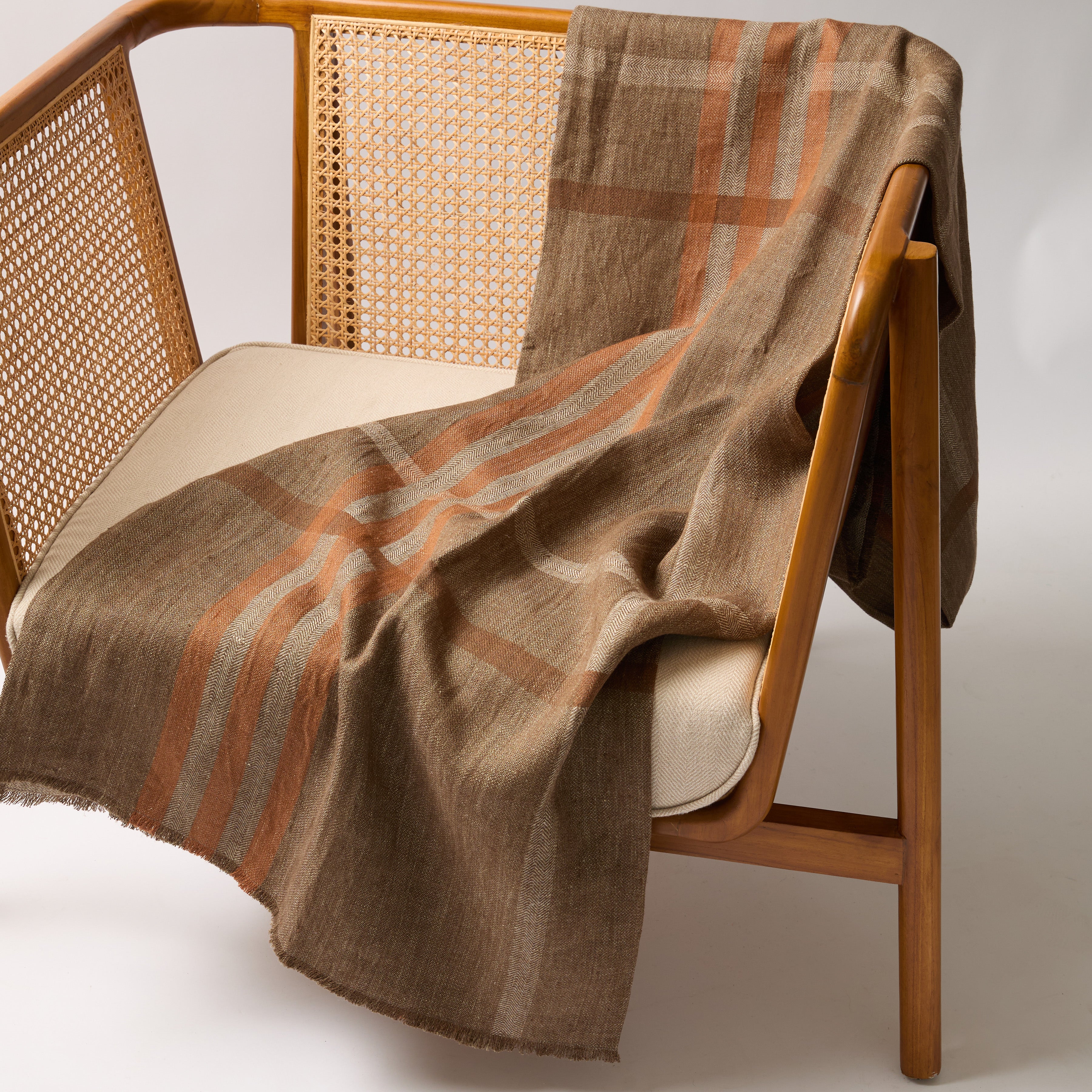 Modern Plaid Throw Walnut & Chestnut 51" x 78"