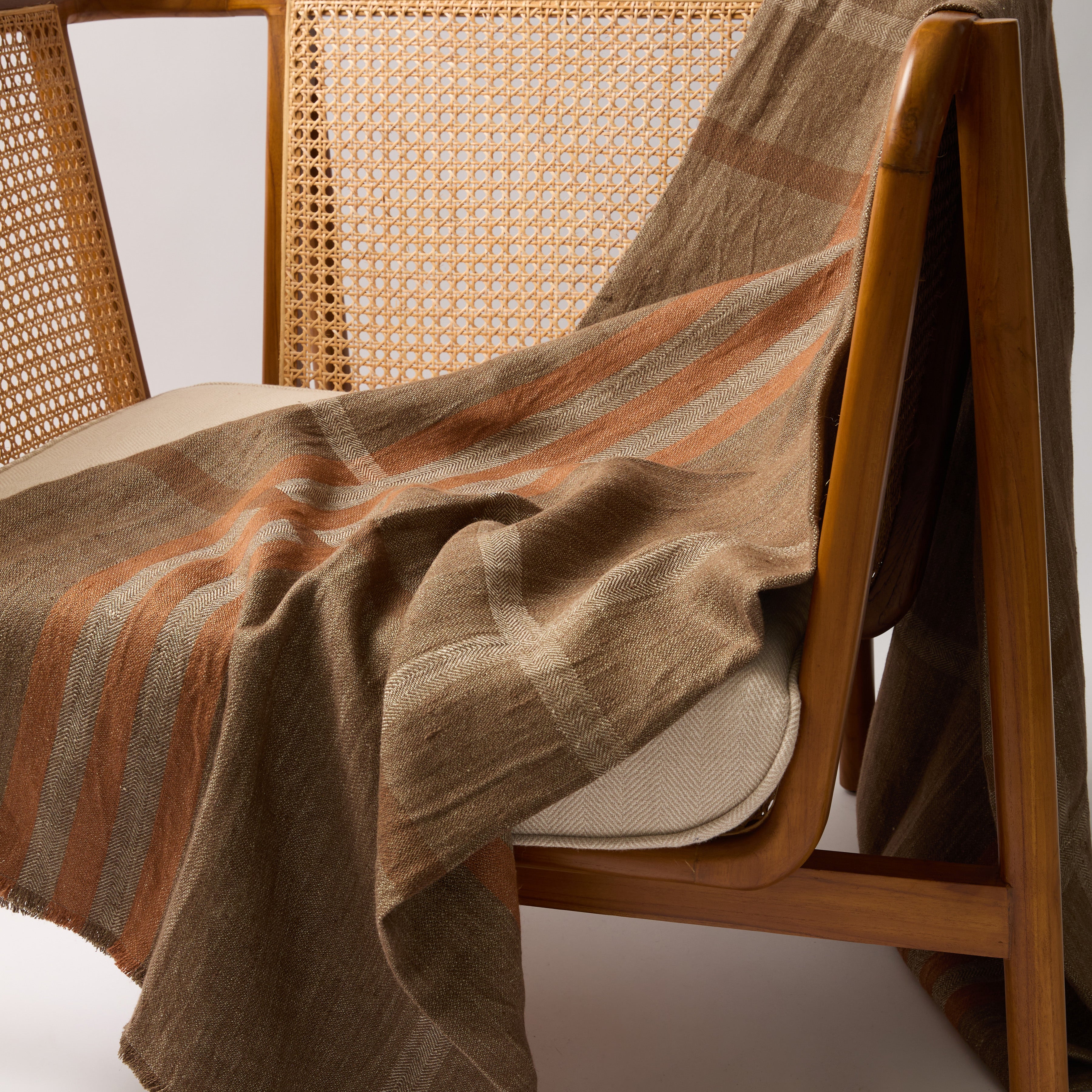 Modern Plaid Throw Walnut & Chestnut 51" x 78"