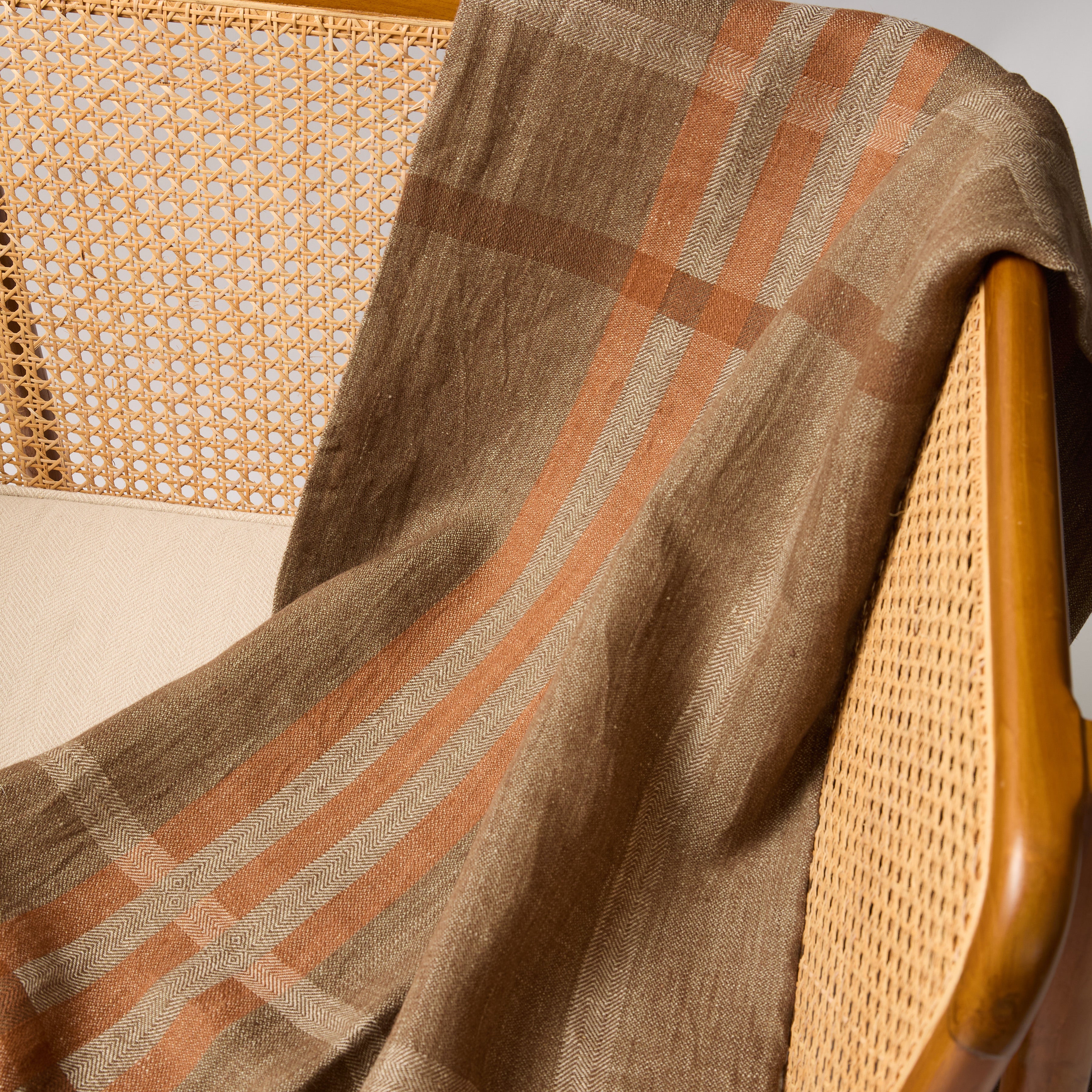 Modern Plaid Throw Walnut & Chestnut 51" x 78"
