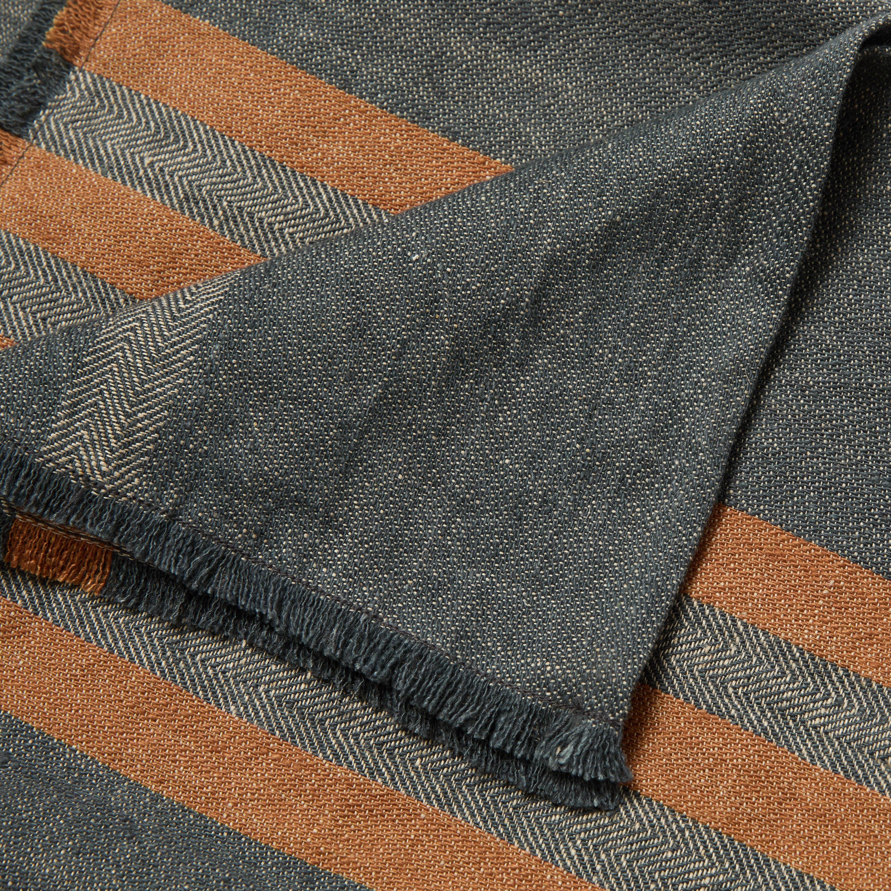 Modern Plaid Throw Navy & Chestnut 51" x 78"