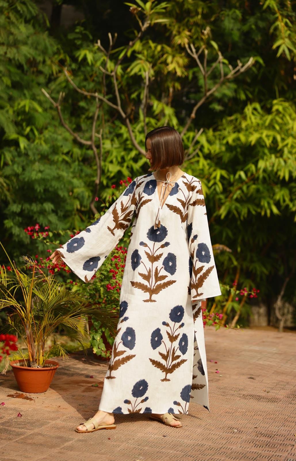 doha kaftan khaki navy